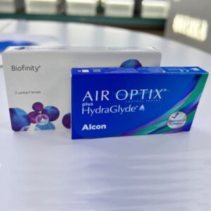 two boxes of contact lenses biofinity air optix 2023